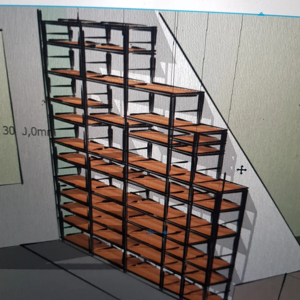 Bibliothèque sur mesure métal et bois